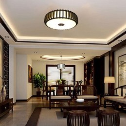 Lámpara de techo empotrada de bambú rural con forma de calabaza