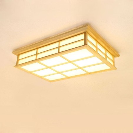 Lámpara de techo japonesa cuboide de madera maciza. Lámpara de techo japonesa cuboide de madera maciza.