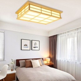 Lámpara de techo japonesa cuboide de madera maciza.
