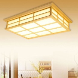 Lámpara de techo japonesa cuboide de madera maciza.