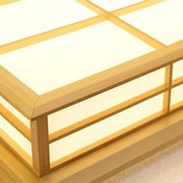 Lámpara de techo japonesa cuboide de madera maciza.