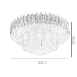 Lámpara de techo decorativa de lujo con forma de cola de fénix, redonda, galvanizada y de cristal