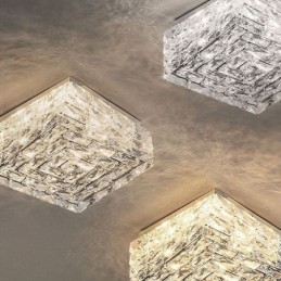 Lámpara de techo de cristal empotrada de tres colores regulable