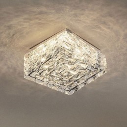 Lámpara de techo de cristal empotrada de tres colores regulable
