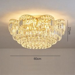 Lámpara de techo de cristal redonda de lujo con decoración de cristal empotrada