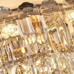 Lámparas de techo de cristal redondas con montaje empotrado y decoración de cristal