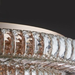 Lámpara de techo redonda de cristal con decoración empotrada