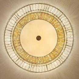 Lámpara de techo redonda de cristal con decoración empotrada