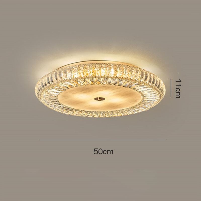 Lámpara de techo redonda de cristal con decoración empotrada