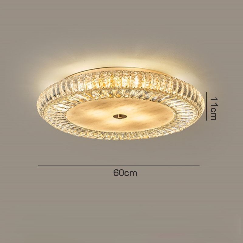 Lámpara de techo redonda de cristal con decoración empotrada