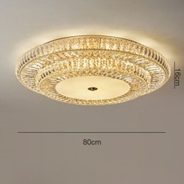 Lámpara de techo redonda de cristal con decoración empotrada
