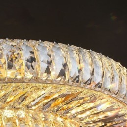 Lámpara de techo redonda de cristal con decoración empotrada
