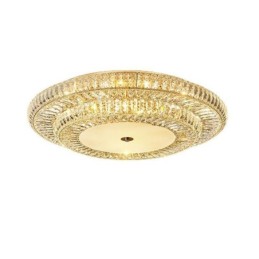 Lámpara de techo redonda de cristal con decoración empotrada