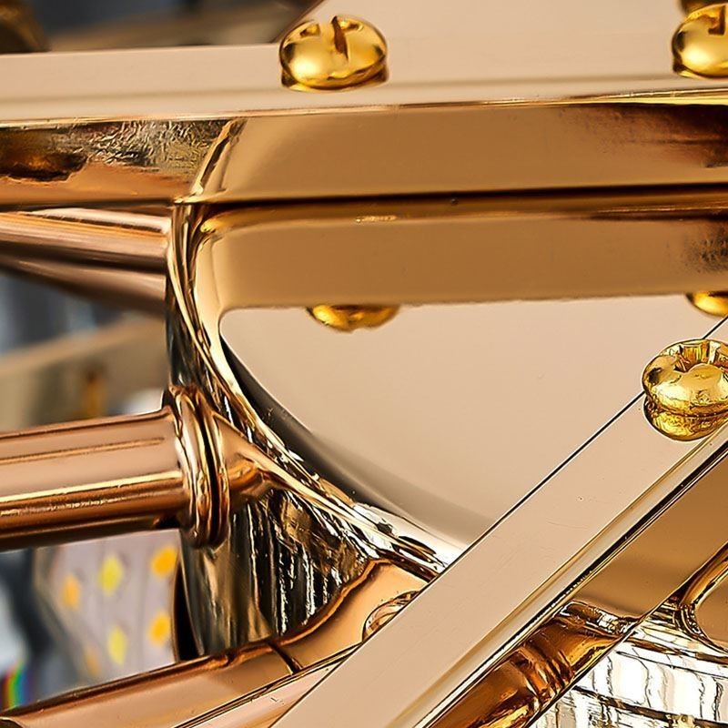 Lámpara de techo redonda de cristal con montaje empotrado y decoración de cristal con pantalla de concha de cristal