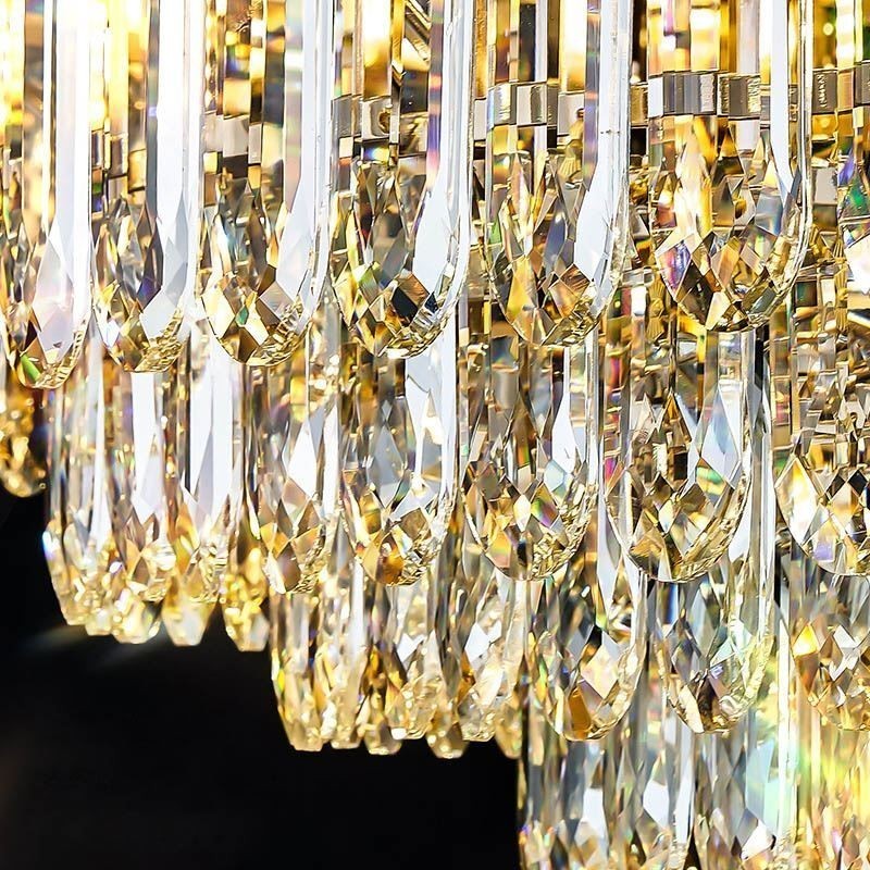 Lámpara de techo redonda de cristal con montaje empotrado y decoración de cristal con pantalla de concha de cristal