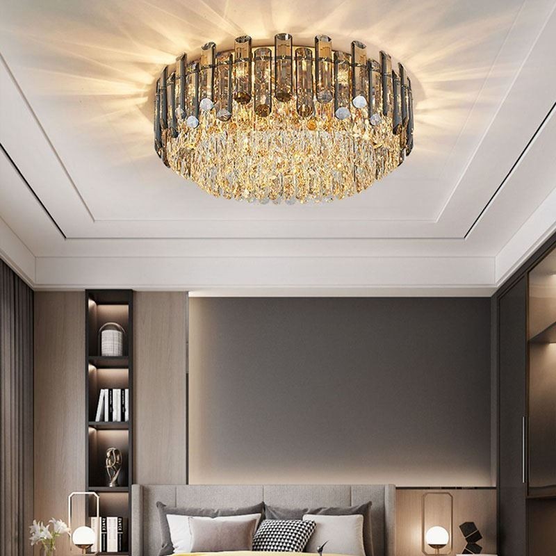 Lámpara de techo de cristal, sencilla, moderna, redonda, empotrada, decorativa.