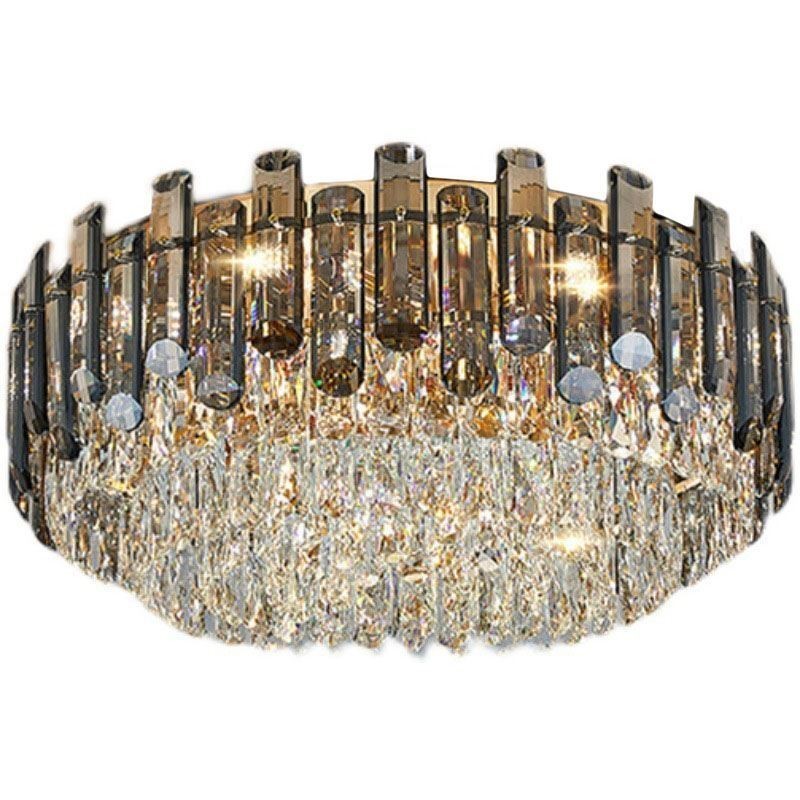Lámpara de techo de cristal, sencilla, moderna, redonda, empotrada, decorativa.
