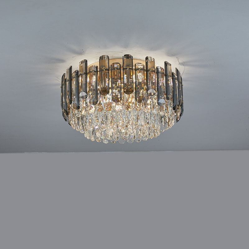 Lámpara de techo de cristal, sencilla, moderna, redonda, empotrada, decorativa.