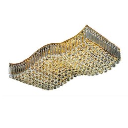 Lámpara de araña rectangular de cristal europeo con montaje empotrado