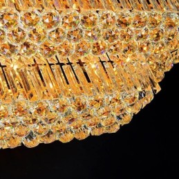 Lámpara de araña de cristal moderna de tres niveles con montaje empotrado