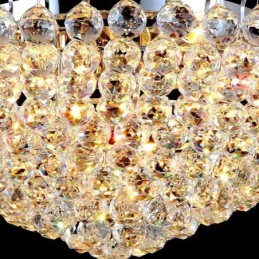 Lámpara de techo redonda de cristal de estilo europeo con montaje empotrado