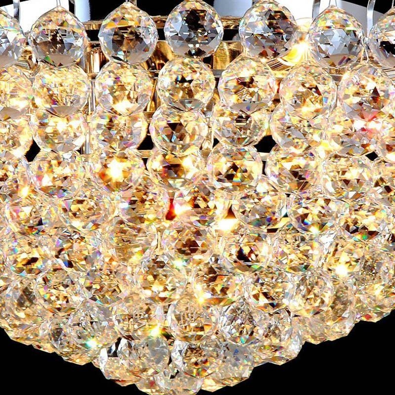 Lámpara de techo redonda de cristal de estilo europeo con montaje empotrado