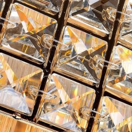 Lámpara de araña de cristal cuadrada de montaje empotrado europeo