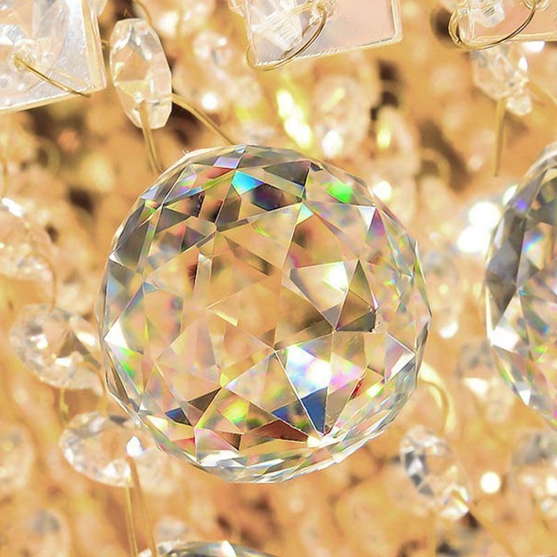 Lámpara de araña de cristal moderna redonda empotrada