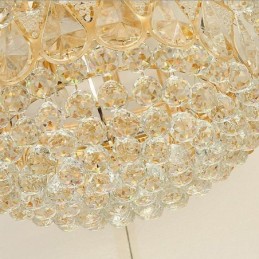 Lámpara de techo de cristal de lujo con montaje empotrado, luz redonda