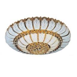 Lámpara de techo de cristal redonda, sencilla y contemporánea con montaje empotrado