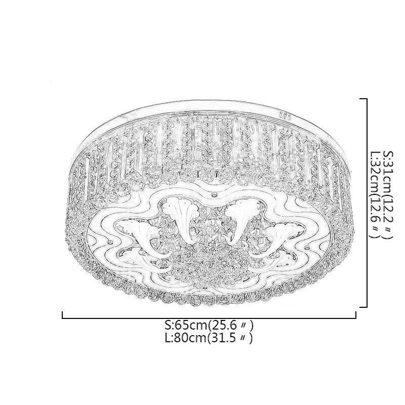 Lámpara de techo empotrada elegante de cristal dorado