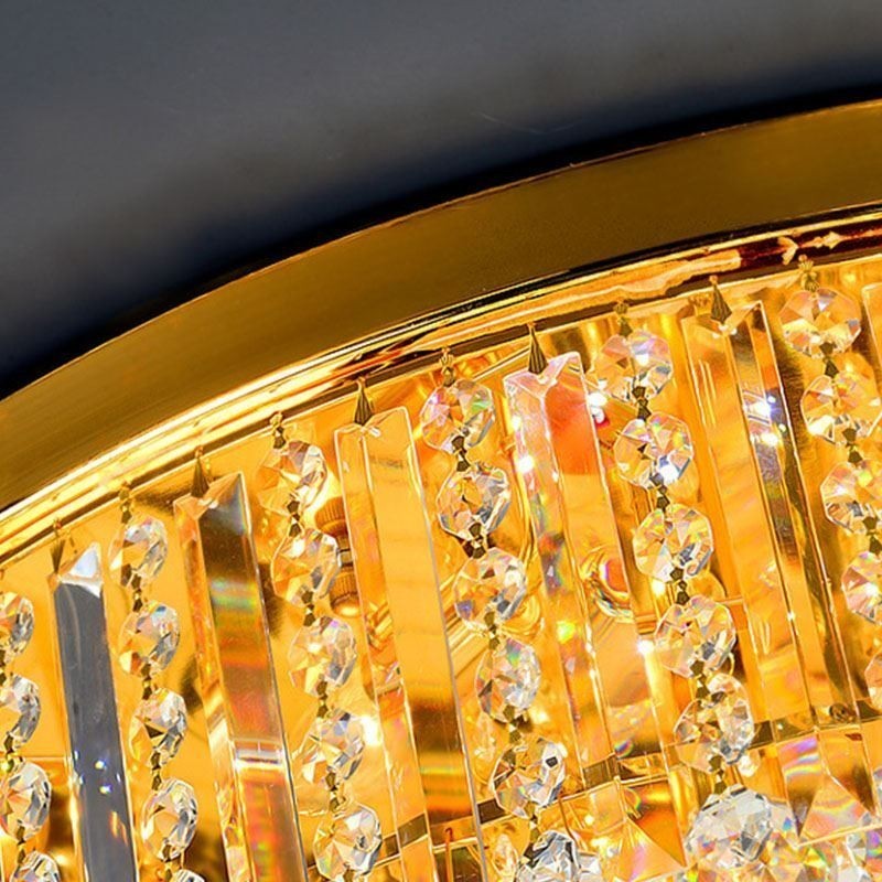 Lámpara de techo empotrada elegante de cristal dorado