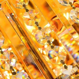 Lámpara de techo empotrada elegante de cristal dorado