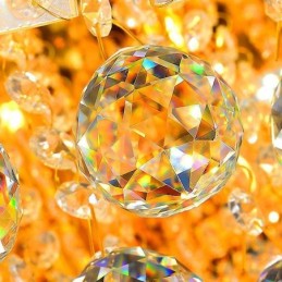 Lámpara de techo empotrada elegante de cristal dorado