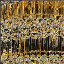 Lámpara de techo de cristal empotrada, estilo europeo ovalado