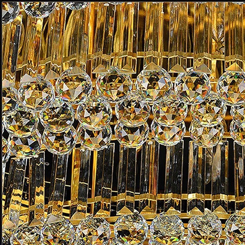 Lámpara de techo de cristal empotrada, estilo europeo ovalado