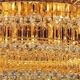 Lámpara de techo de cristal empotrada, estilo europeo ovalado