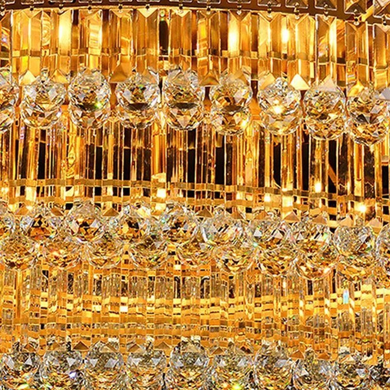 Lámpara de techo de cristal empotrada, estilo europeo ovalado