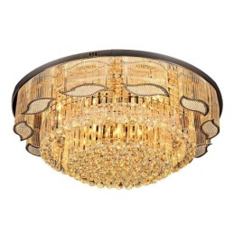 Lámpara de techo de cristal contemporánea, sencilla y redonda, empotrada.
