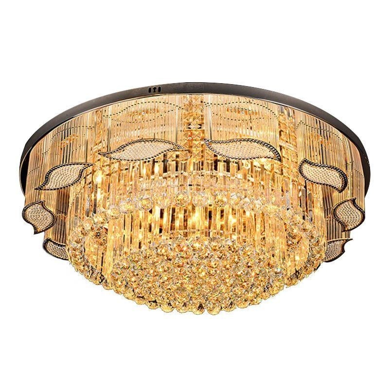 Lámpara de techo de cristal contemporánea, sencilla y redonda, empotrada.