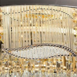 Lámpara de techo de cristal contemporánea, sencilla y redonda, empotrada.