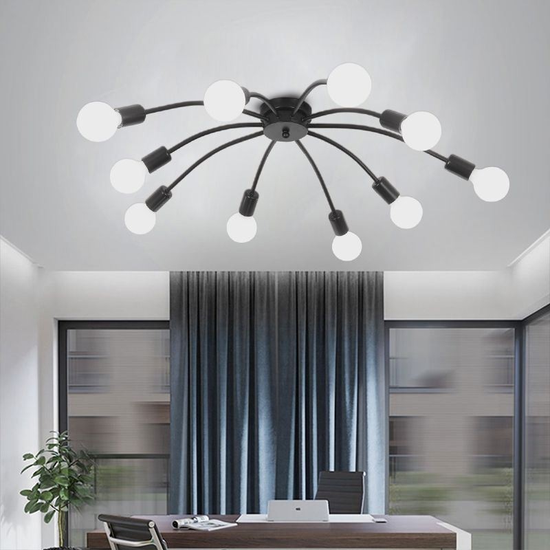 Lámpara de techo araña antigua clásica empotrada para comedor, 8 brazos y 10 brazos