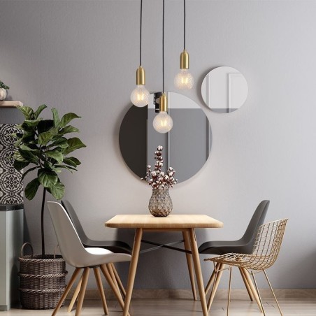 Lámpara colgante de latón nórdico con tres luces colgantes, estilo isla, minimalista y creativa Lámpara colgante de latón nórdico con tres luces colgantes, estilo isla, minimalista y creativa