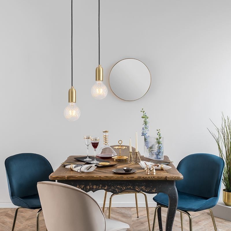 Lámpara colgante de latón nórdico con tres luces colgantes, estilo isla, minimalista y creativa