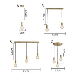 Lámpara colgante de latón nórdico con tres luces colgantes, estilo isla, minimalista y creativa