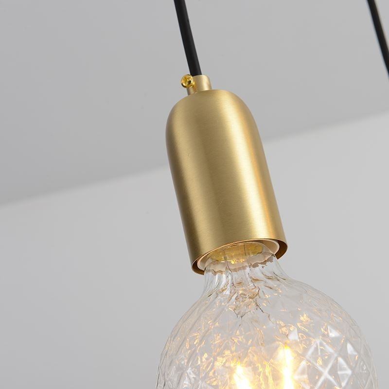 Lámpara colgante de latón nórdico con tres luces colgantes, estilo isla, minimalista y creativa