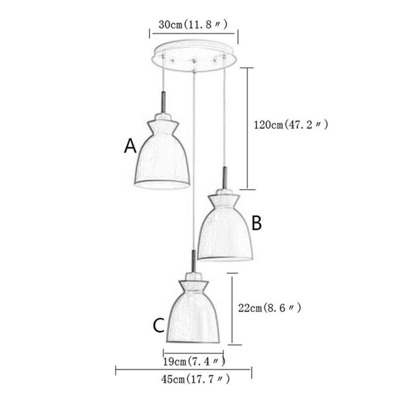 Lámpara colgante nórdica simple Macaron de hierro Arti de tres luces