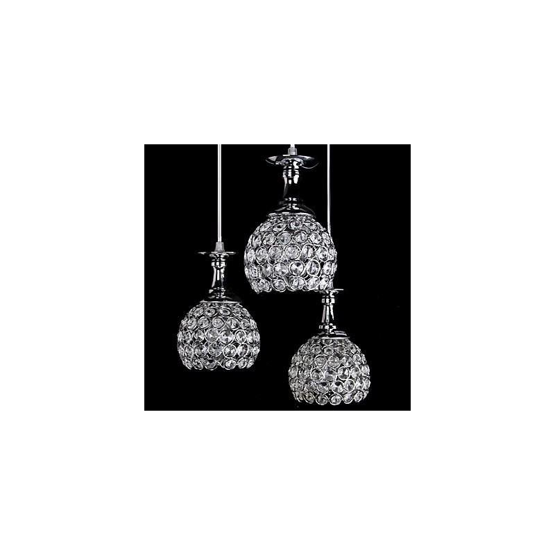 Lámpara de araña de cristal moderna contemporánea de metal