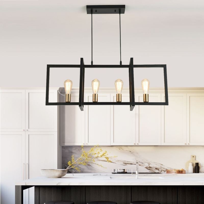Lámpara colgante de 4 luces estilo industrial Lightingway