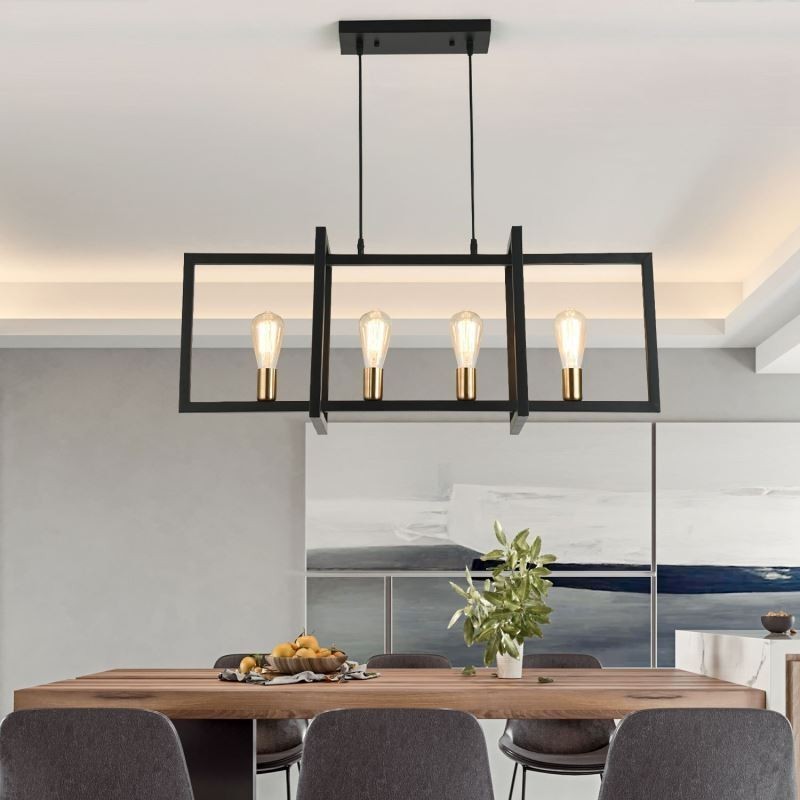 Lámpara colgante de 4 luces estilo industrial Lightingway